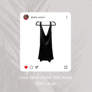 Satin Black Halter Dress